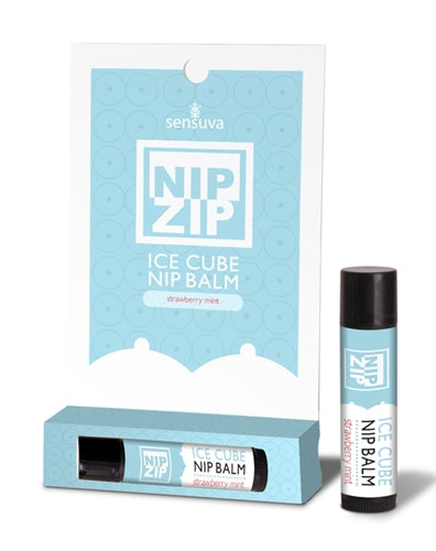 Sensuva Nip Zip Ice Cube Nip Balm - Strawberry Mint - Tube Carded