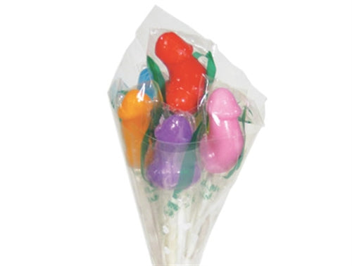 Little Genie Candy Penis Bouquet - 12 Piece Display - Multi Color