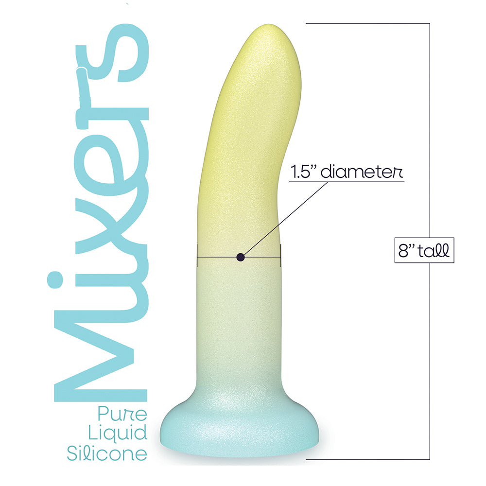 Icon Brands Mixers Lime Rickey 8" Dildo – Yellow Mint Blue with Suction Cup