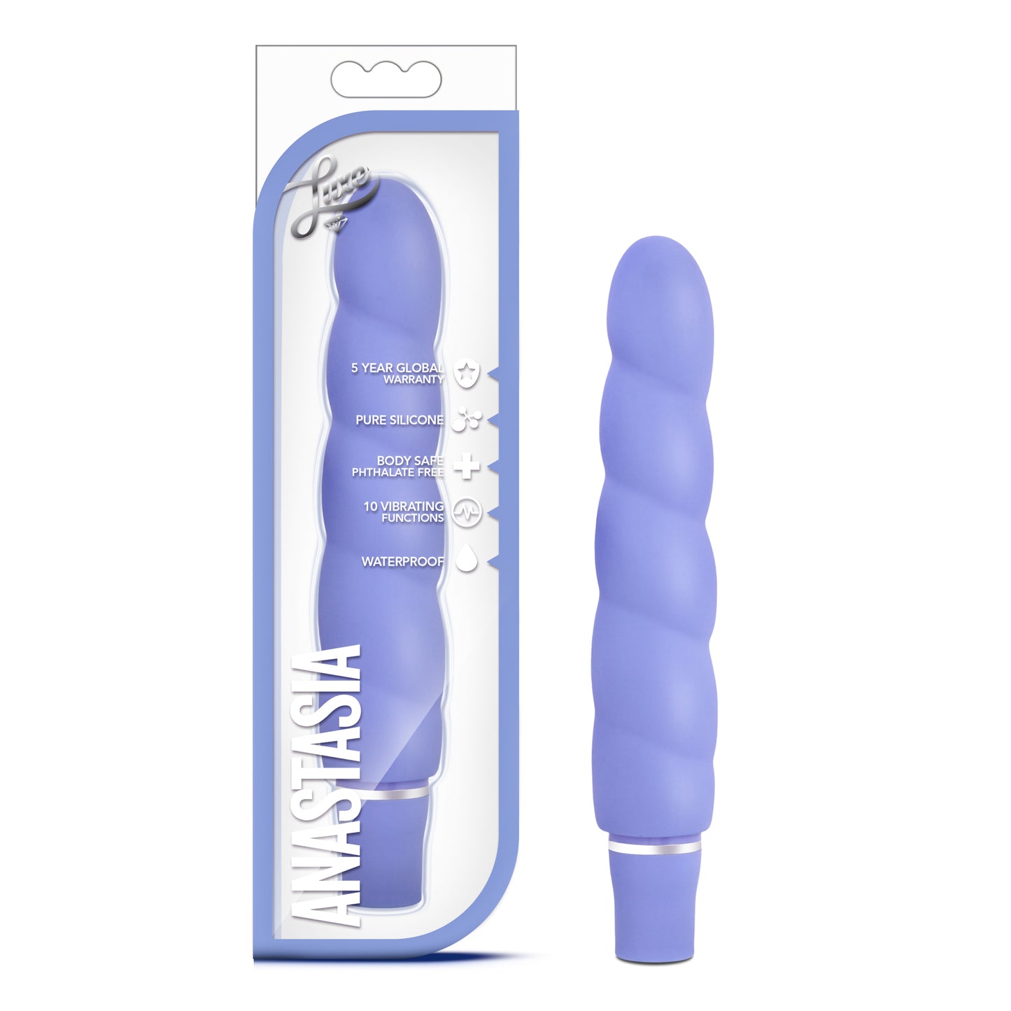 Blush Novelties Luxe Anastasia Vibrator - 6.5 Inches - Blue