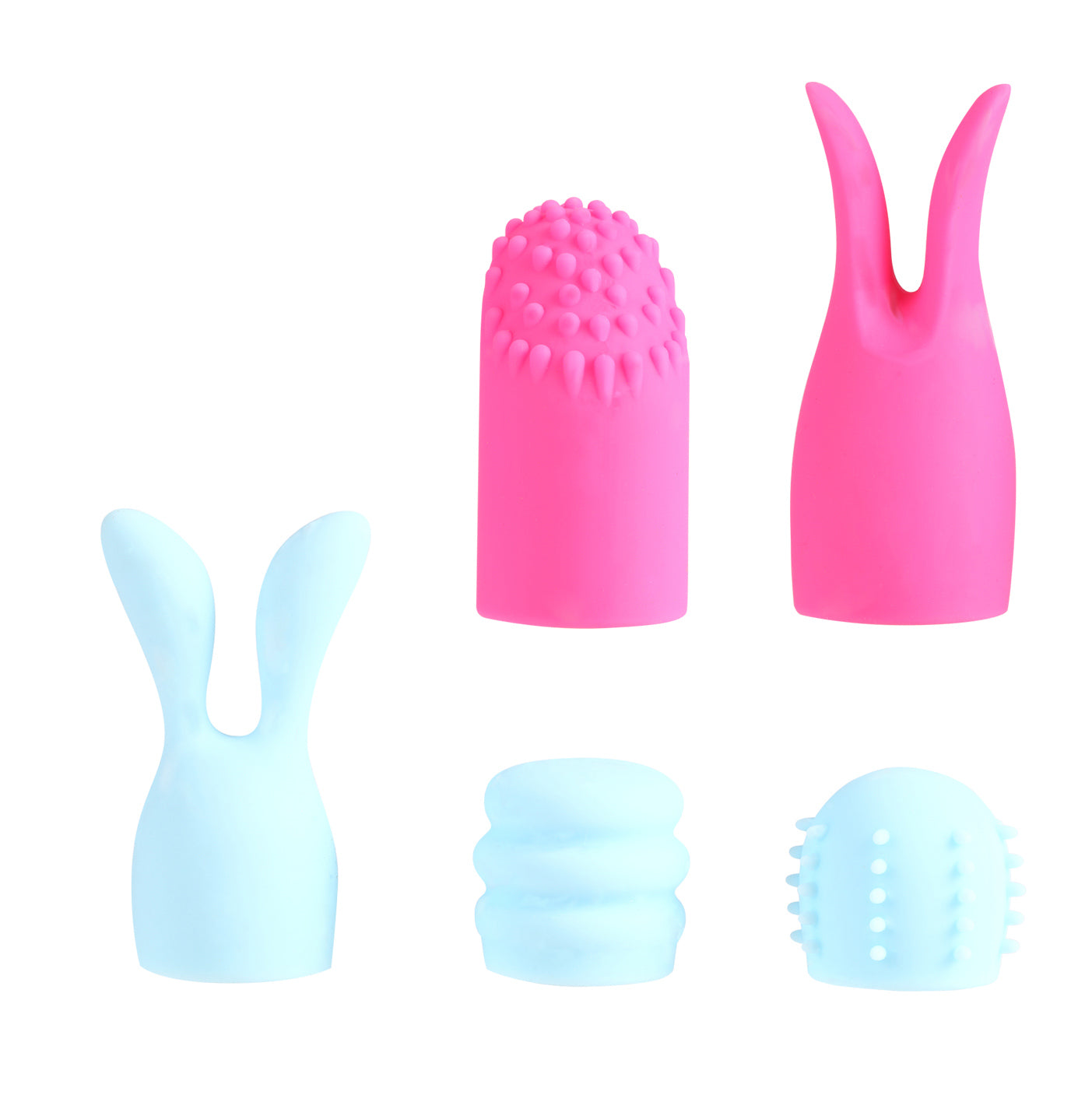 Maia Novelties Quinn 5 Piece Silicone Attachments – Pink/Blue