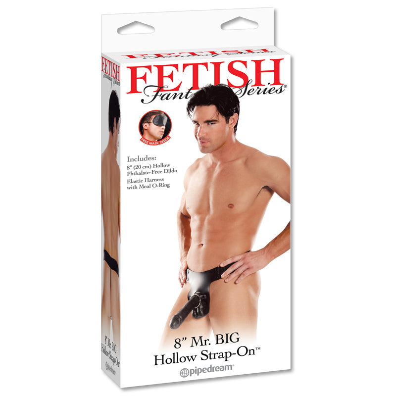 Pipedream Fetish Fantasy Series Mr. Big 8 in. Hollow Strap-On with Balls - Black