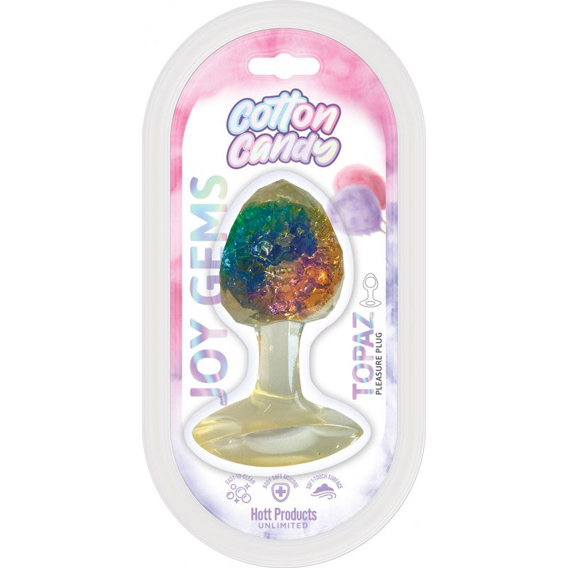 Cotton Candy Joy Gems Topaz Butt Plug – Multi-Color, Body-Safe Silicone