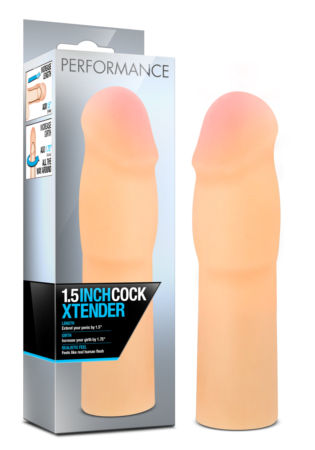 Blush Performance 1.5 Inch Cock Xtender - Beige - Realistic Design