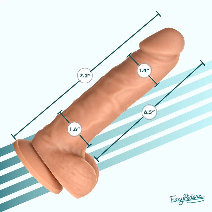 Easy Riders 7" Silicone Dildo with Balls - Tan