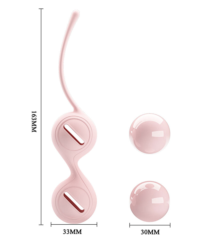 Pretty Love Kegel Tighten Up Silicone Kegel Balls - Light Pink