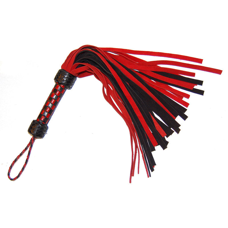 Ruff Doggie Styles Red Short Suede Flogger with Checkered Grip