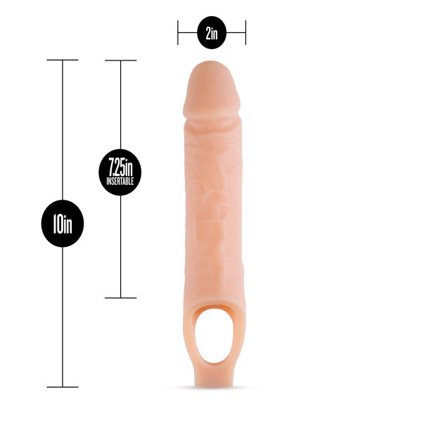 Blush Performance Plus 10 Inch Silicone Cock Sheath Penis Extender - Vanilla