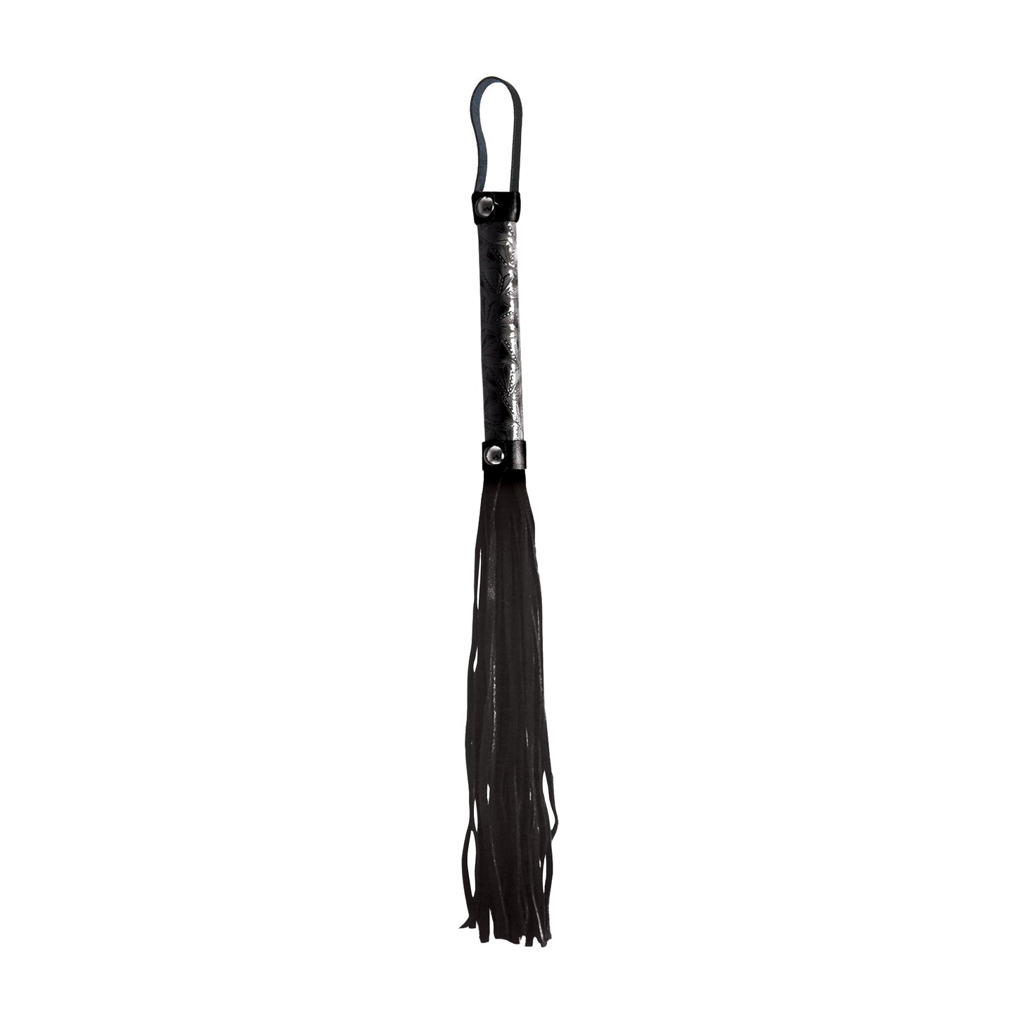 NS Novelties Sinful Vinyl Whip – Black – Embossed Vinyl Finish