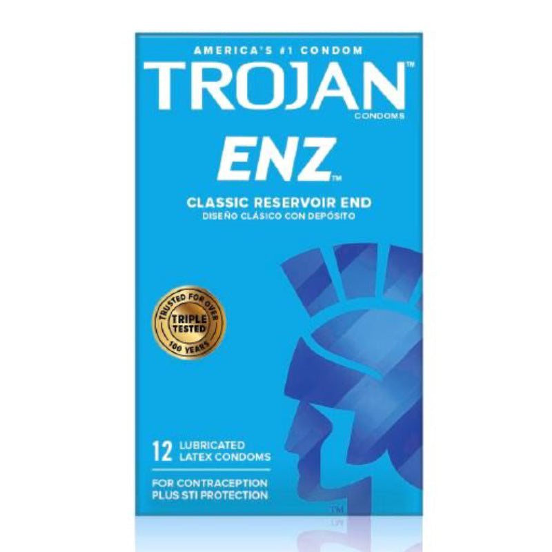 Trojan-Enz Lubricated Condoms 12-Pack – Clear Latex