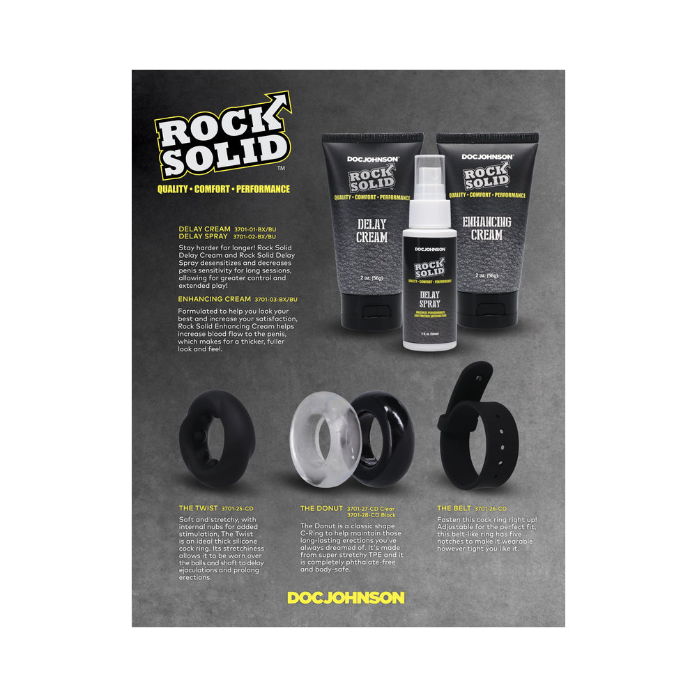 Rock Solid Convex Black C Ring – Stretchy Cock Ring