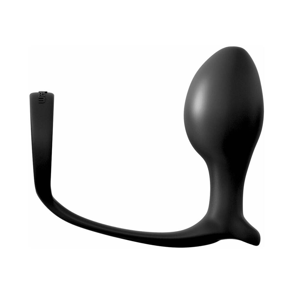 Pipedream Anal Fantasy Collection Silicone Ass-Gasm Plug and Cock Ring - Black