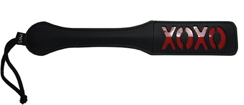 Sportsheets Sex and Mischief Xoxo Paddle – Black with Red Design
