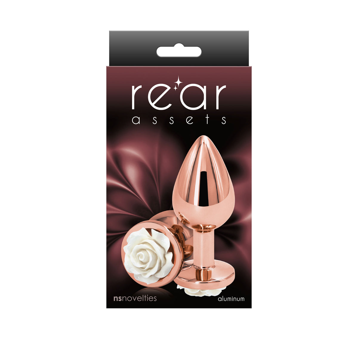 Rear Assets Rose Medium Anal Toy – White