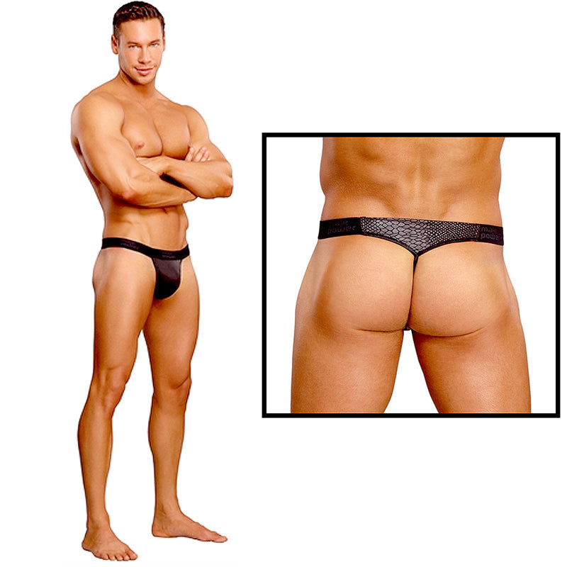 Male Power Cobra Micro V Thong – Black – Small/Medium