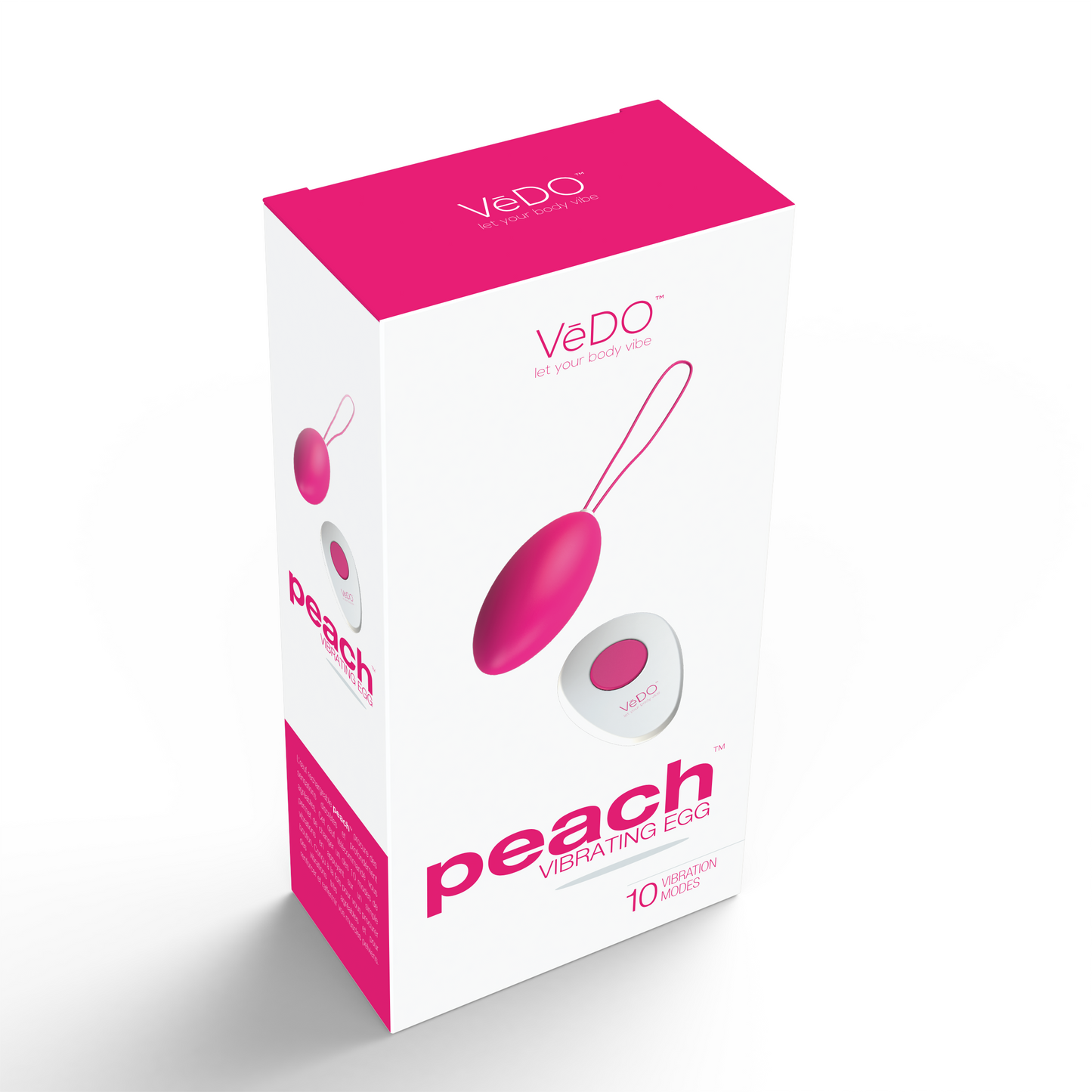 VeDO Peach Rechargeable Vibrating Egg - Foxy Pink - 10 Vibration Modes
