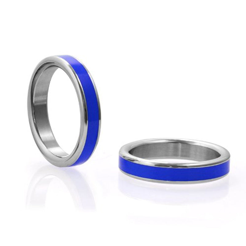 PHS International M2M Stainless C-Ring with Blue Band – 1.875 in