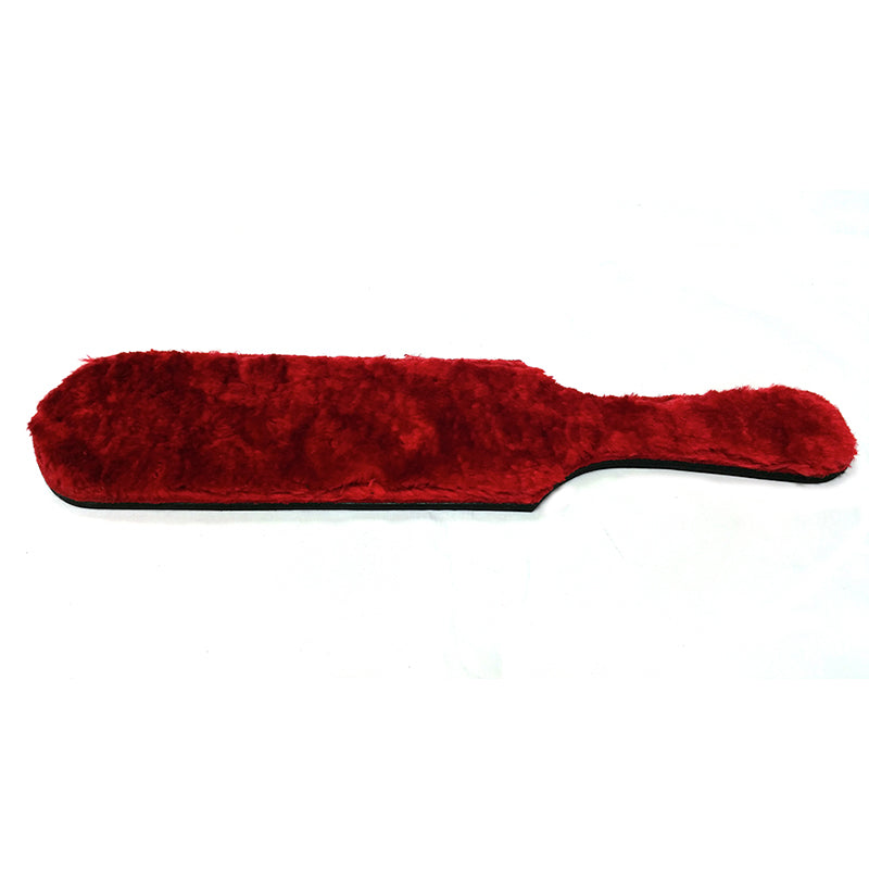 Rouge Garments Red Leather Paddle with Fur – 13.5 in Long