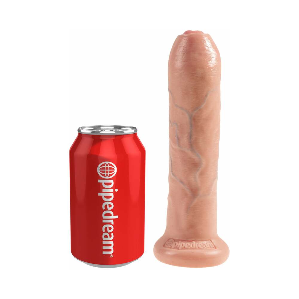 King Cock 7 in. Realistic Dildo with Moveable Foreskin and Suction Cup - Beige