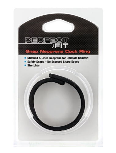 Perfect Fit Snap Neoprene Cockring – Adjustable Black
