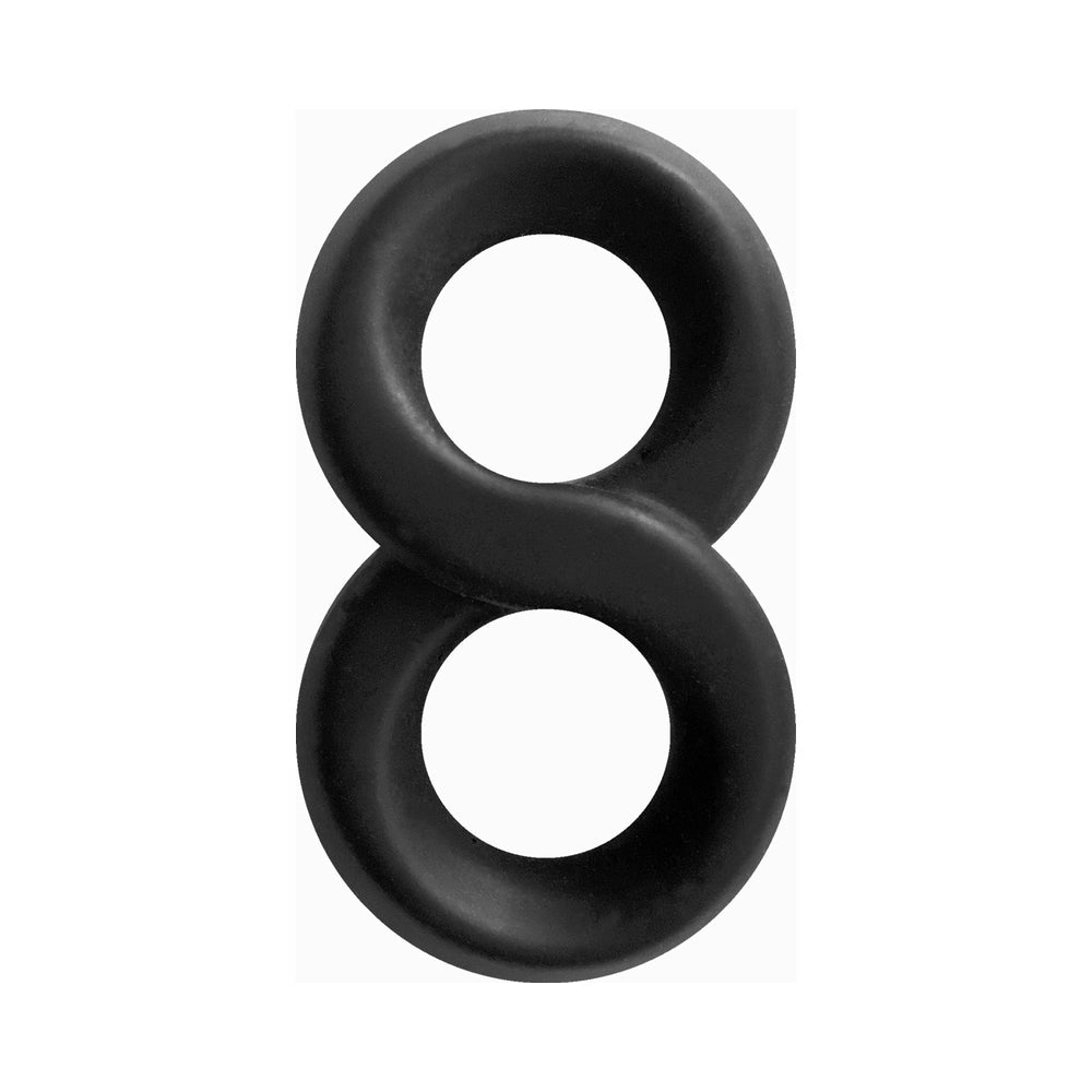 Renegade Infinity Ring – Dual Silicone Penis and Testicle Ring – Black