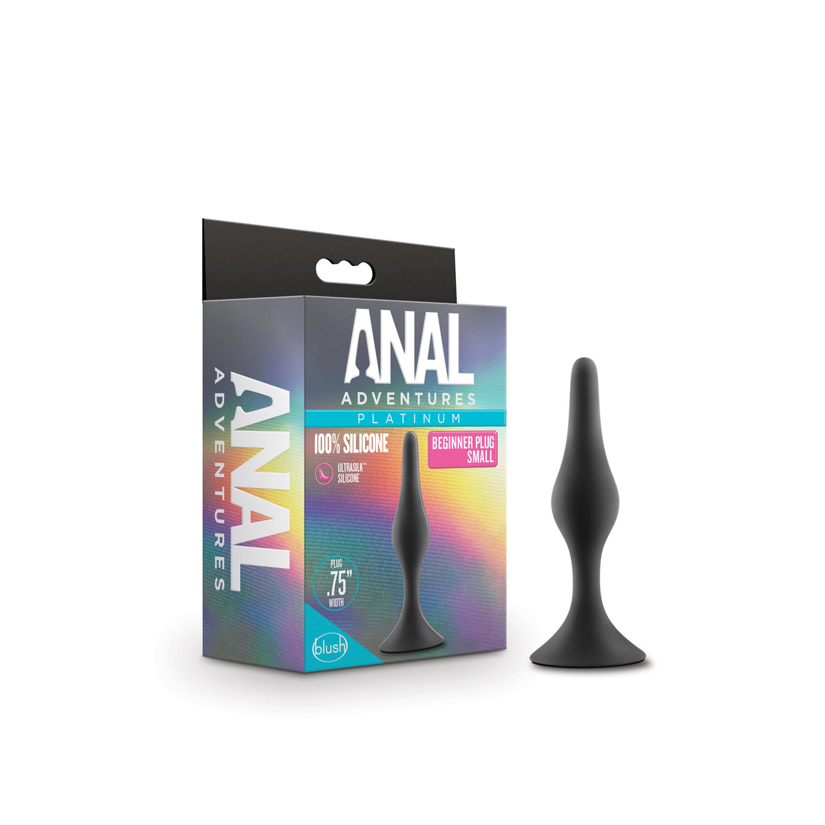 Anal Adventures Beginner Plug Small - Tapered Anal Plug - Black