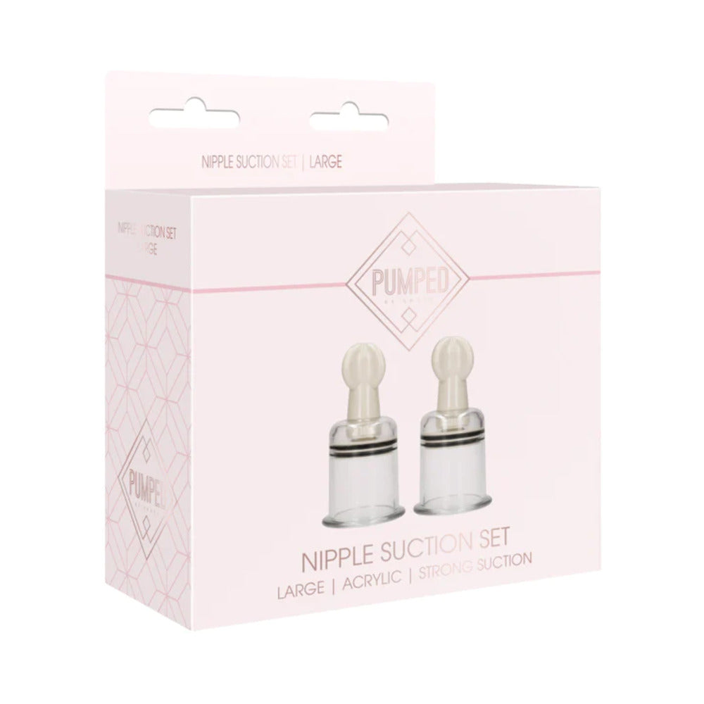Shots Pumped Nipple Suction Set Large - Rose Gold