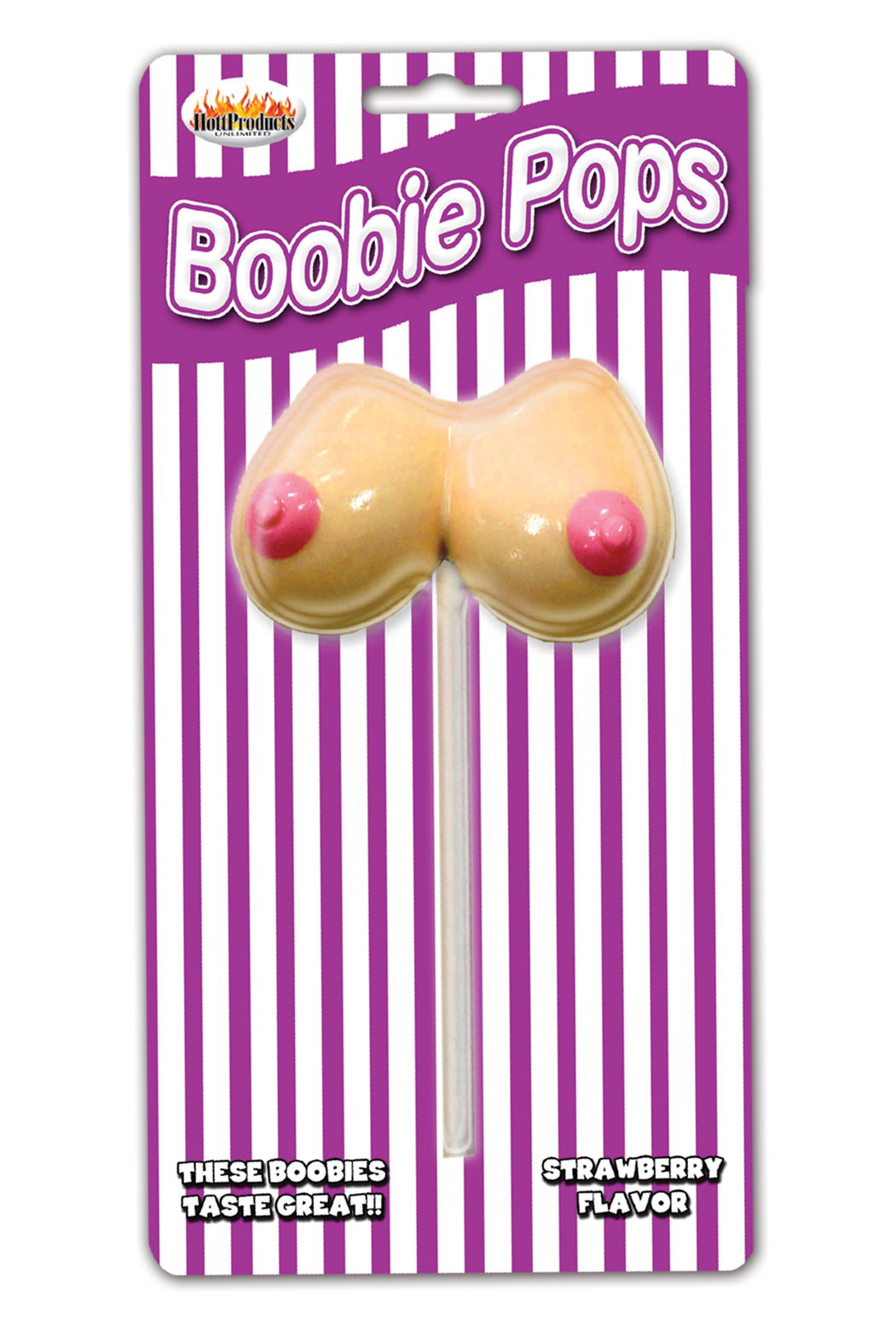 Hott Products Boobie Pops - Strawberry Flavored Candy - Beige