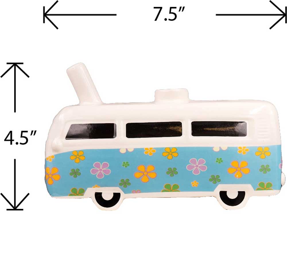 Fashioncraft Retro Vintage Bus Pipe – Ceramic Smoking Accessory – Colorful Hippie Design