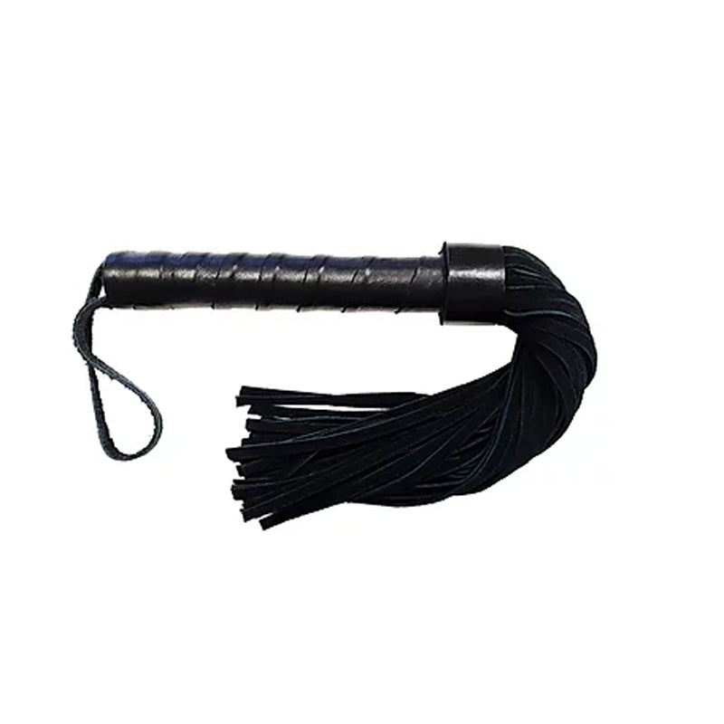 Rouge Garments Short Suede Flogger with Leather Handle – Black