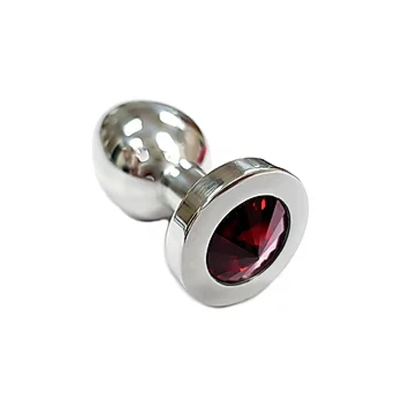 Rouge Garments Smooth Medium Butt Plug with Jeweled Base – Red