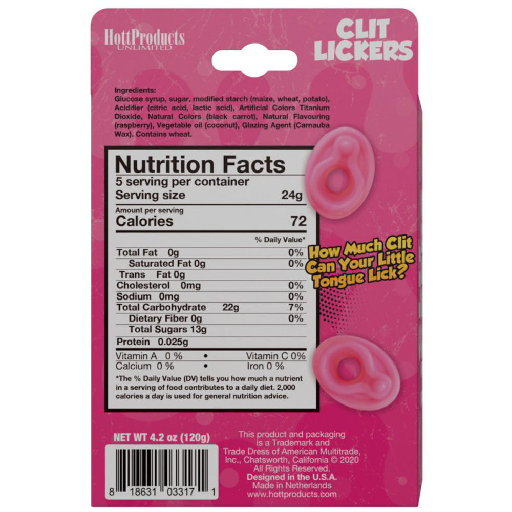 Hott Products Clit Lickers Gummies Raspberry Flavored Candy - Pink