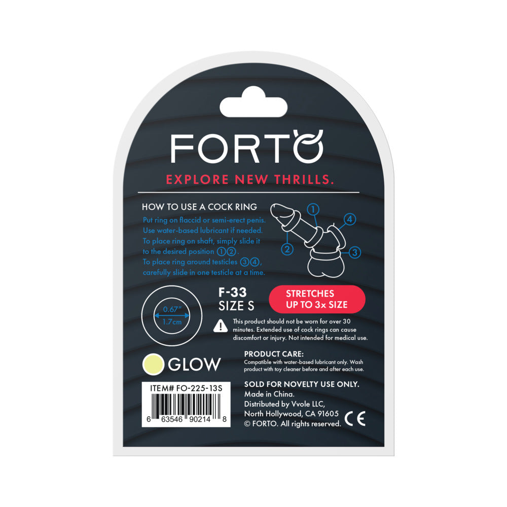 Forto F-33 Liquid Silicone Cockring – Small – White