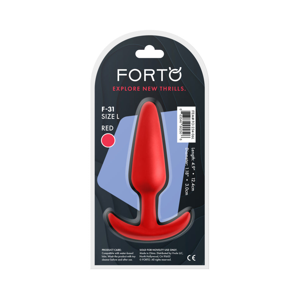 Forto F-31 Large Silicone Anal Plug – Red