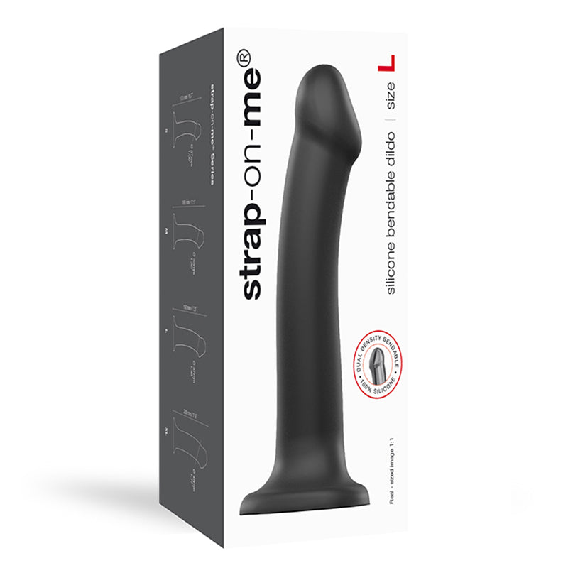 Lovely Planet Bendable Dual-Density Silicone Dildo – Black – Large