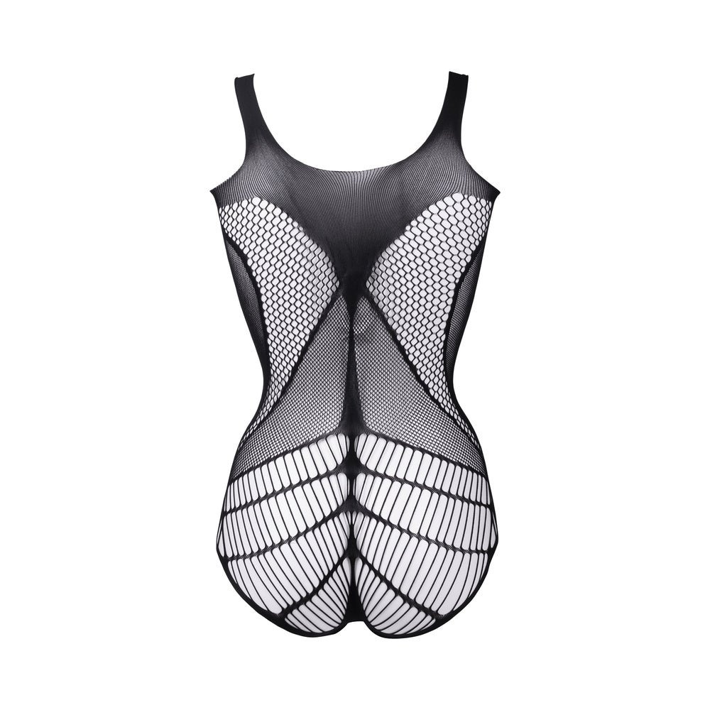 Le Desir Contrast Net Teddy – Stretchy Black Lingerie with Opaque Sides