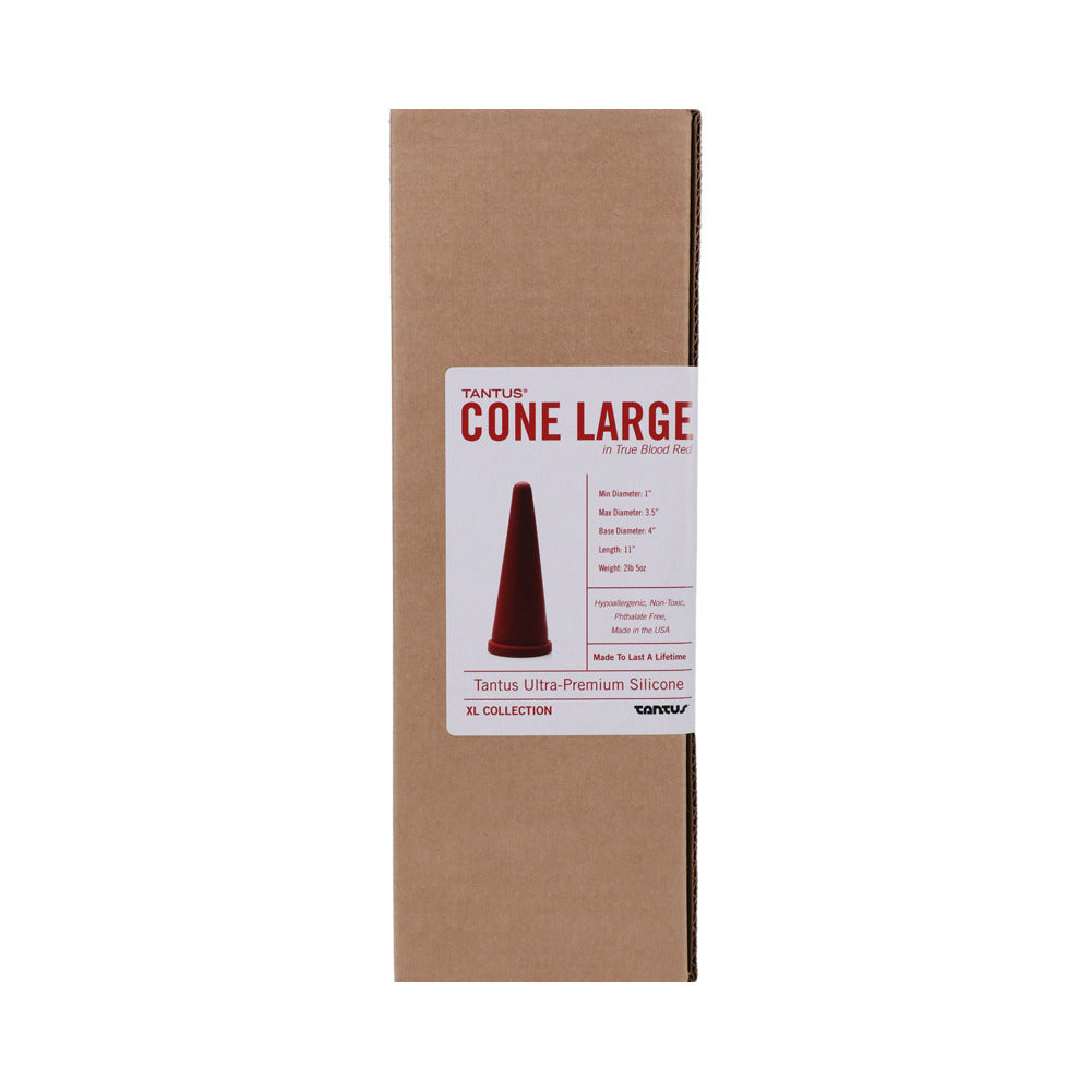 Tantus Cone Large Dildo - Ruby Red - 10.7 Inch Length