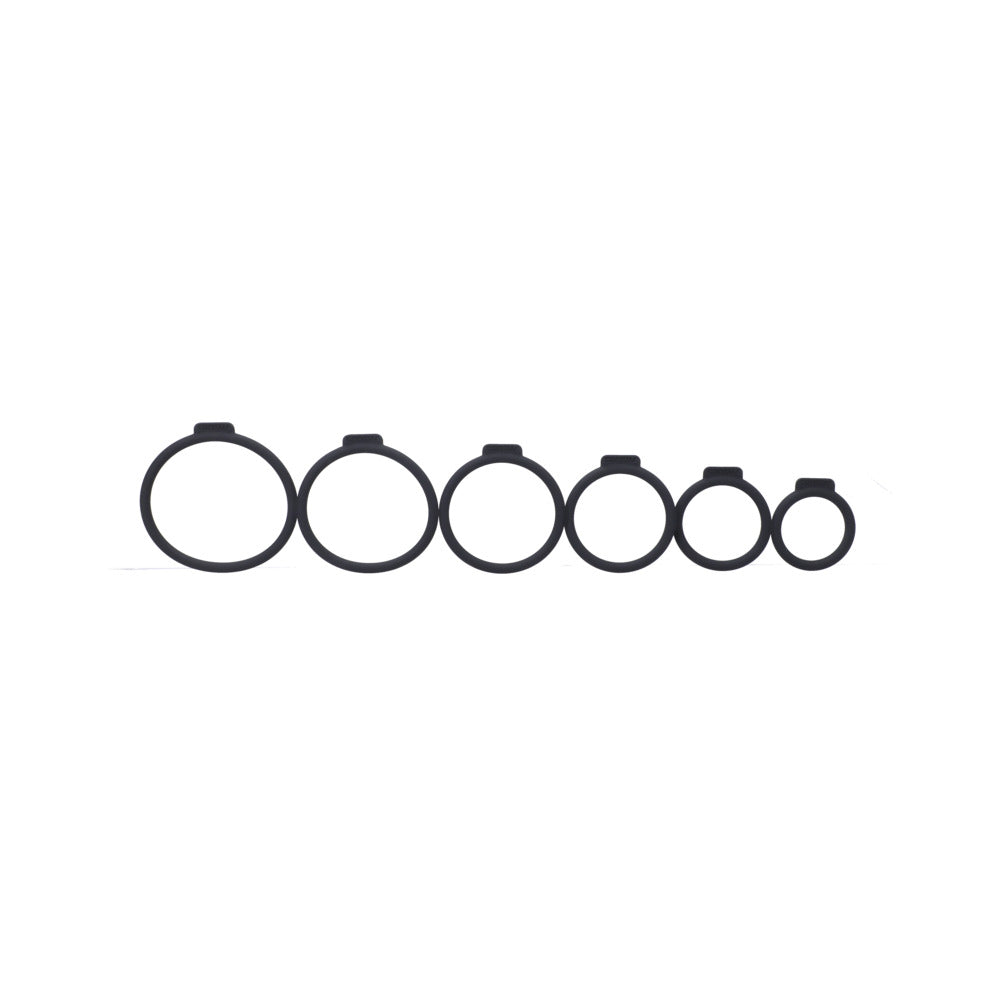 Tantus Silicone O-Ring Harness Set – Six Sizes – Black