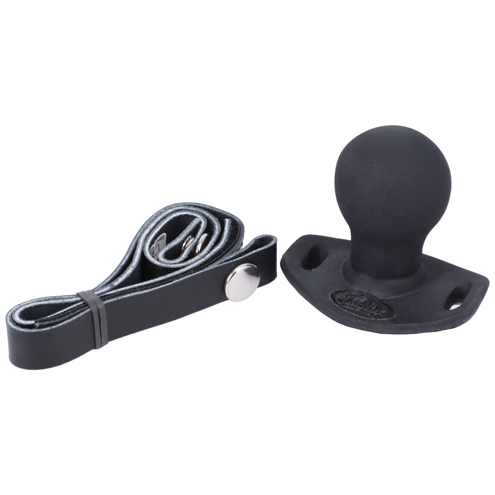 Tantus Beginner Ballgag - Silicone Mouth Gag with Adjustable Leather Straps - Black