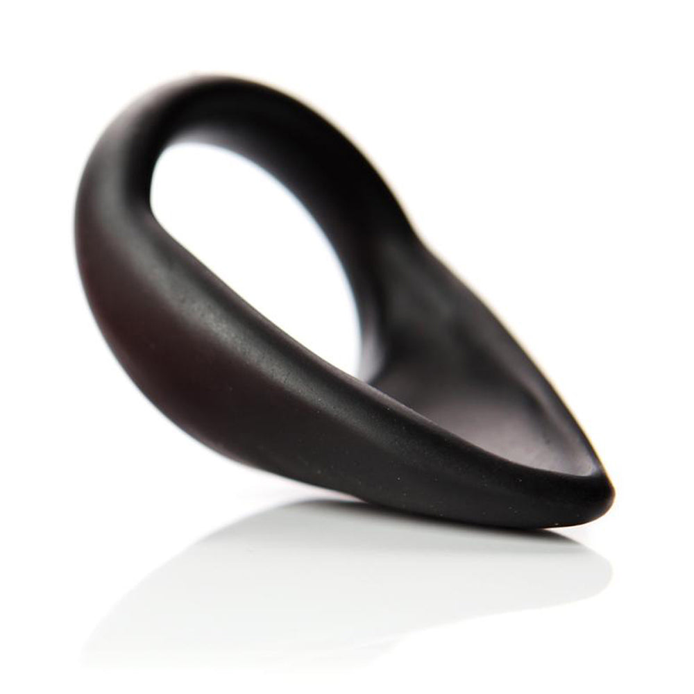 Tantus Cock Sling Teardrop 2 in. Silicone C-Ring - Black