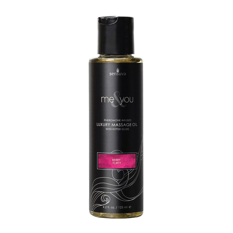 Sensuva Me & You Pheromone-Infused Luxury Massage Oil – Berry Flirty, 4.2 oz