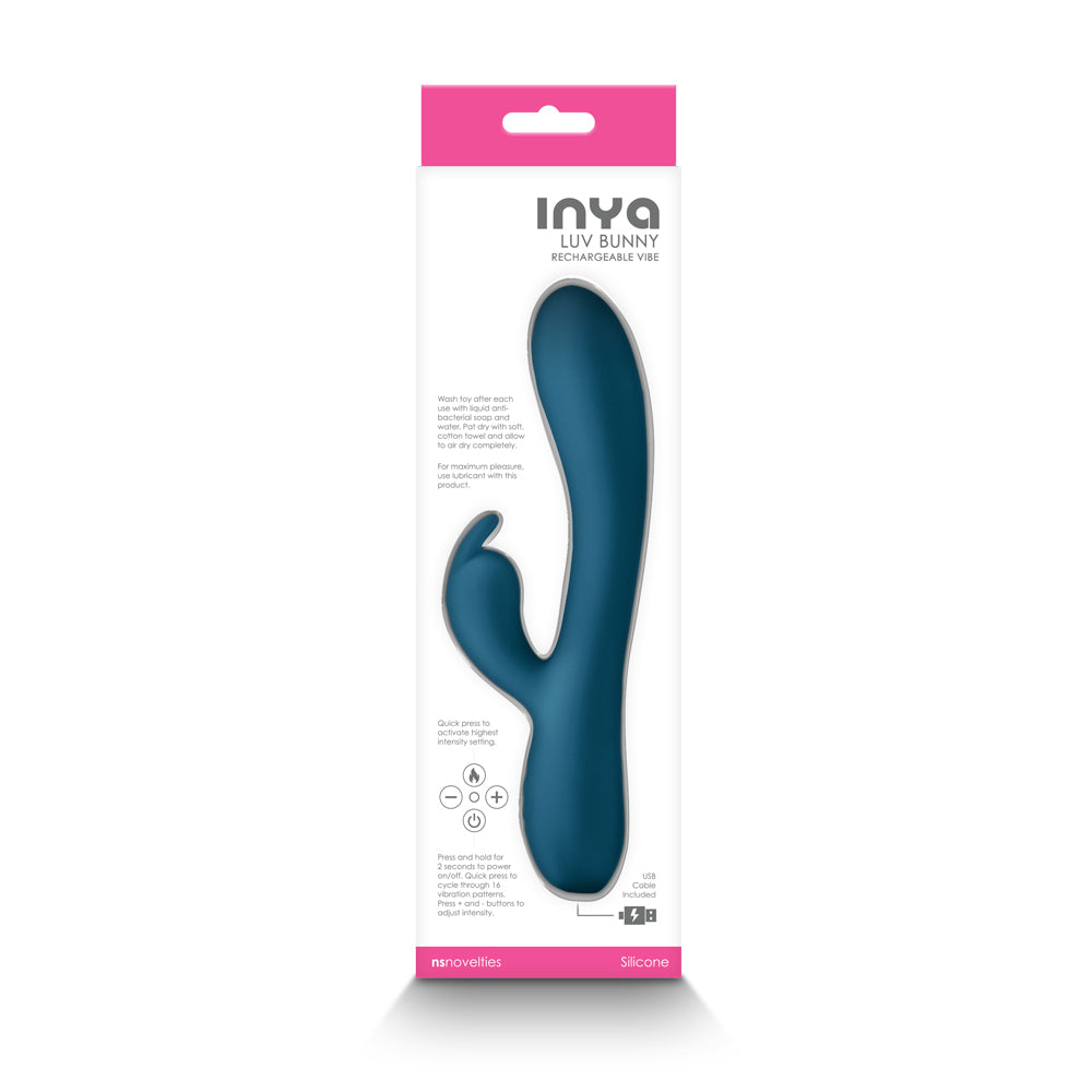 INYA Luv Bunny Rechargeable Vibe – Dark Teal – 16 Speed Vibrator