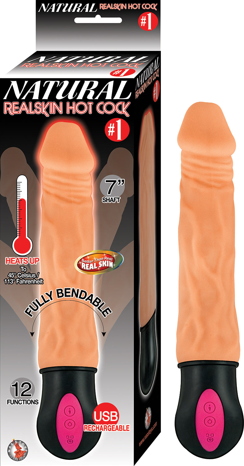 Nasstoys Natural Realskin Hot Cock #1 – Flesh Vibrating Realistic Dildo with Heat Function