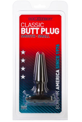 Doc Johnson Classic Butt Plug - Small - Phthalate-Free - Black