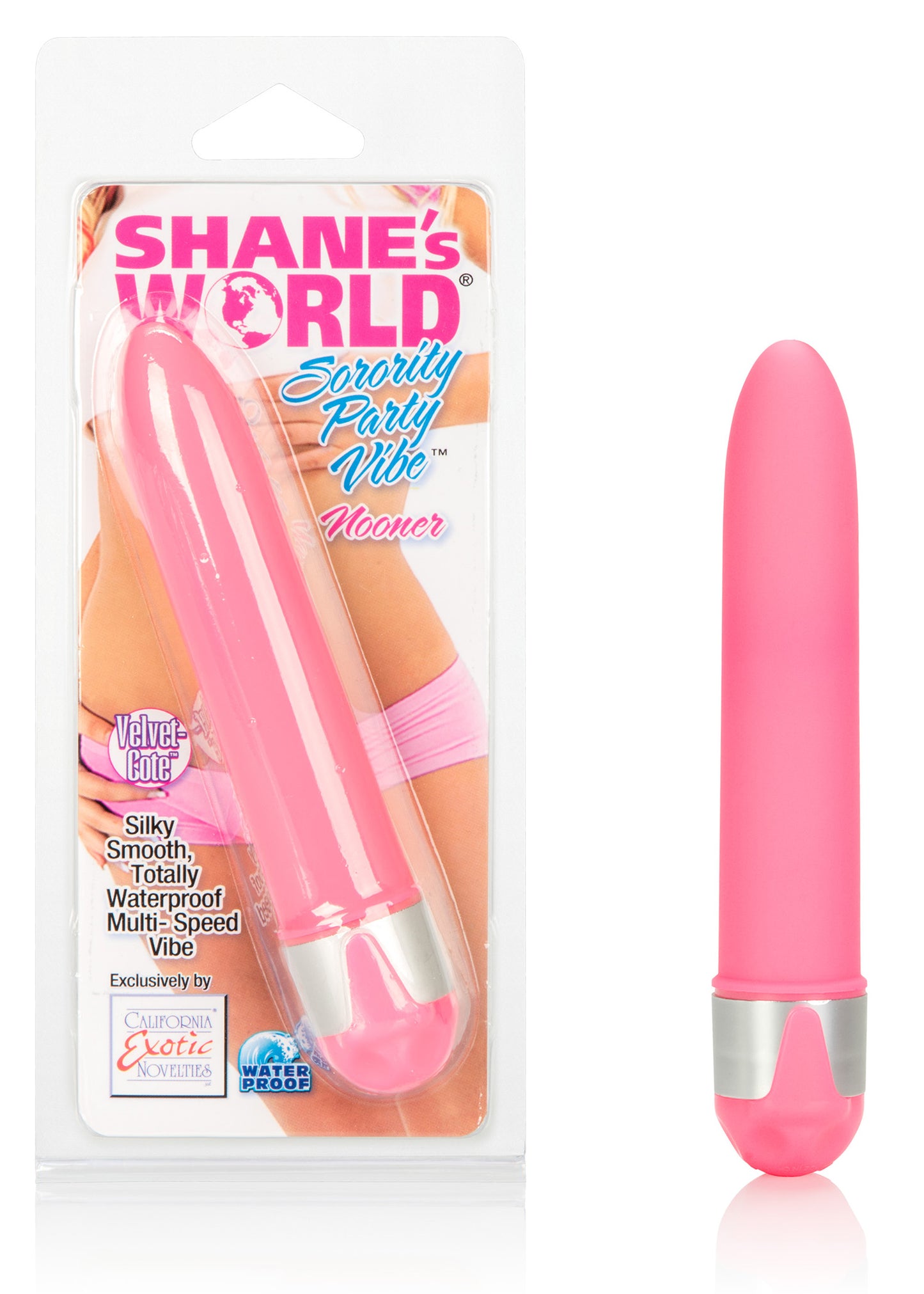 CalExotics Shanes Worlds Sorority Party Vibe Nooner – Pink – Multi-Speed Waterproof Massager