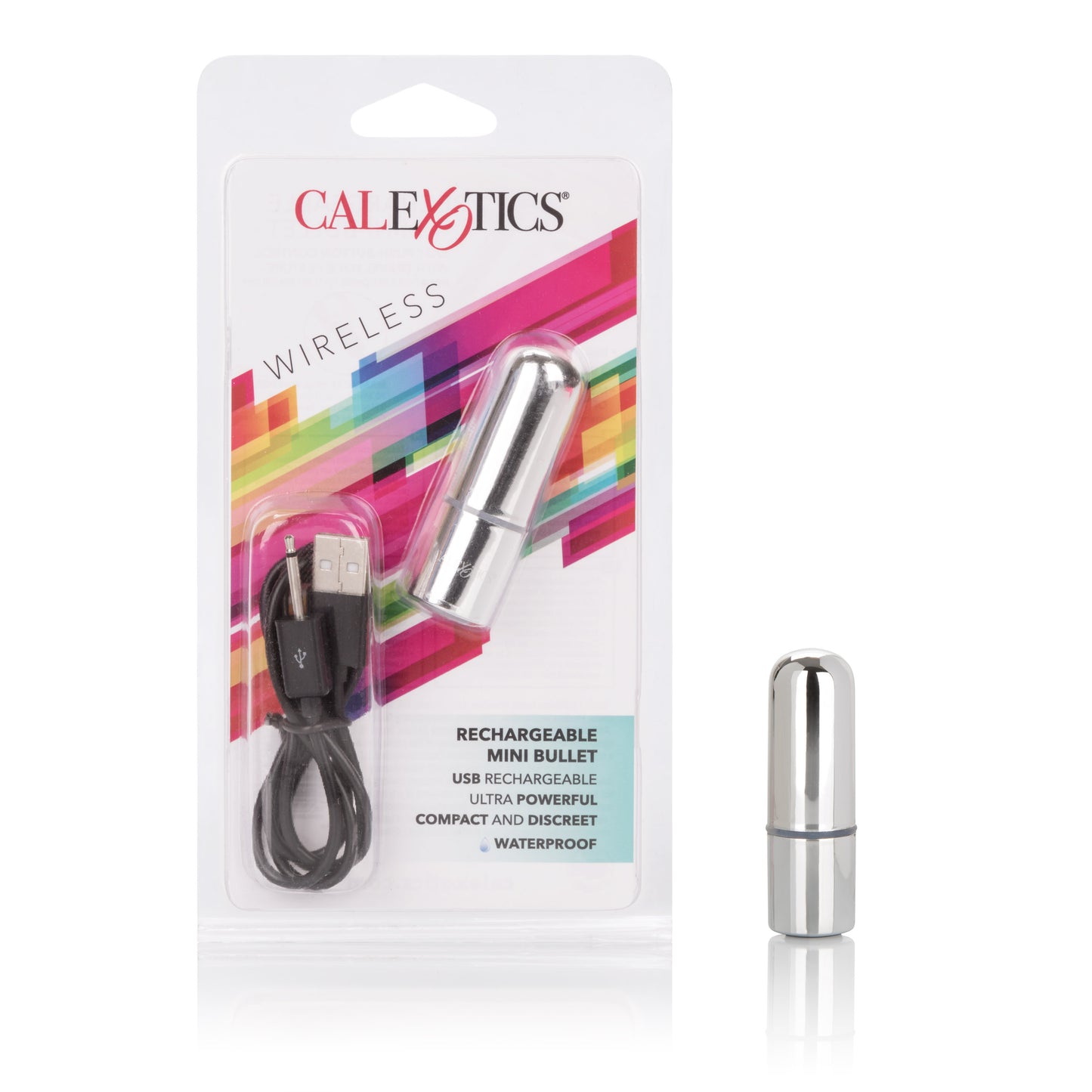 CalExotics Rechargeable Mini Bullet – Multi-Speed Waterproof Vibrator – Silver