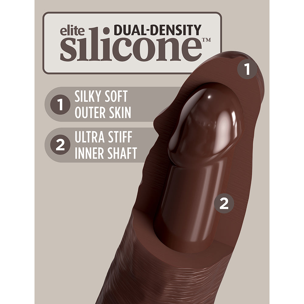 King Cock Elite 8 in. Realistic Dildo with Suction Cup – Brown