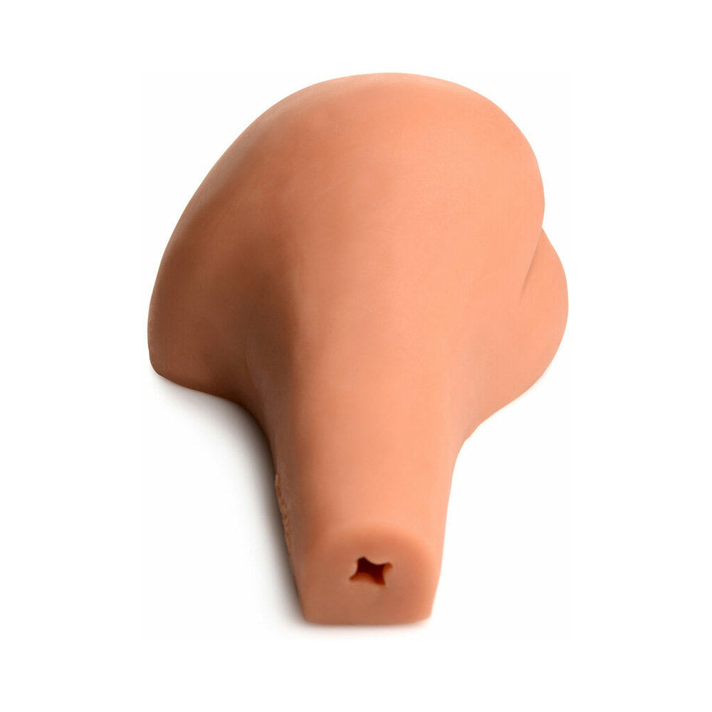 Curve Toys Mistress Juicy Mia Dual Entry Sidesaddle Masturbator - Medium, Tan
