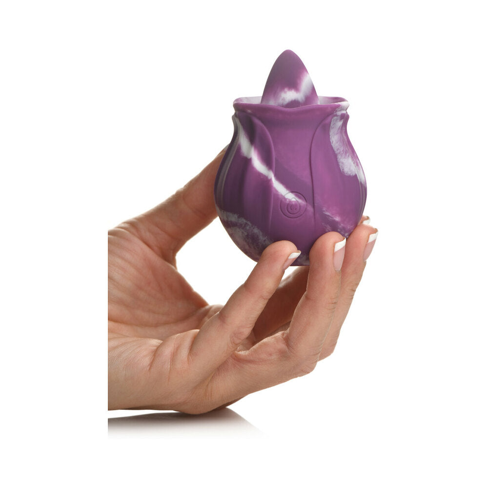 Curve Toys Gossip Cum Into Bloom Rechargeable Licking Vibrator – Purple Twirl