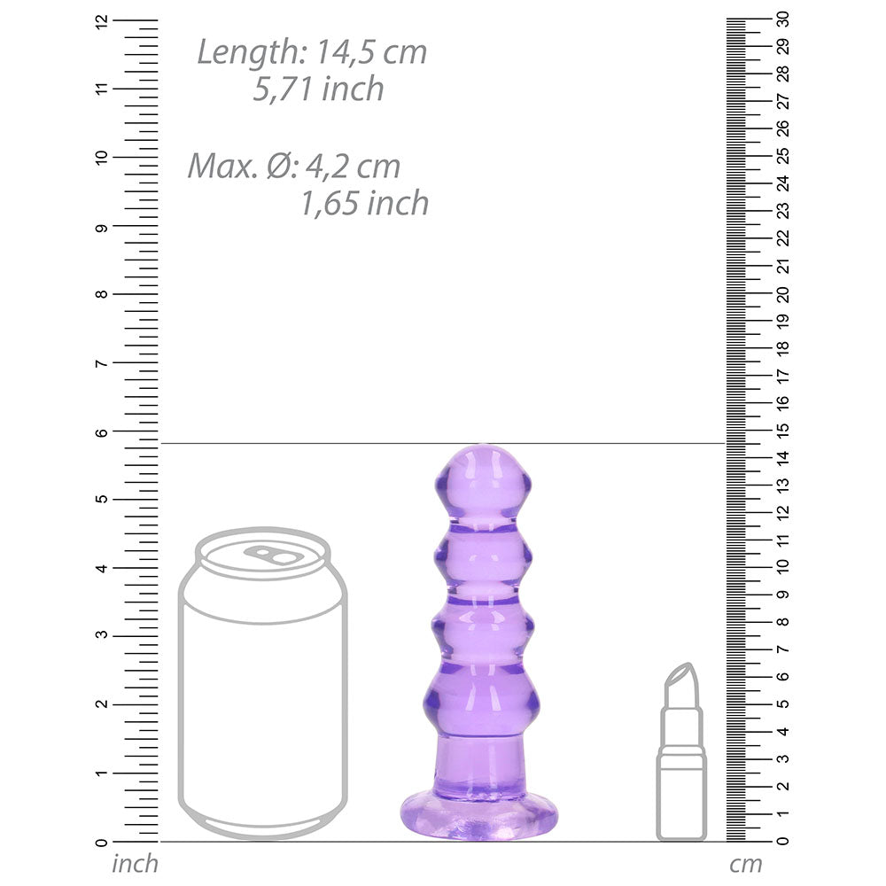 RealRock Crystal Clear Curvy 5.5 in. Dildo/Plug - Light Purple - Waterproof